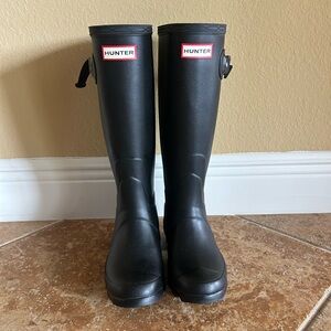 Hunter Classic Matte Black Waterproof Tall Rain Boots Size 5